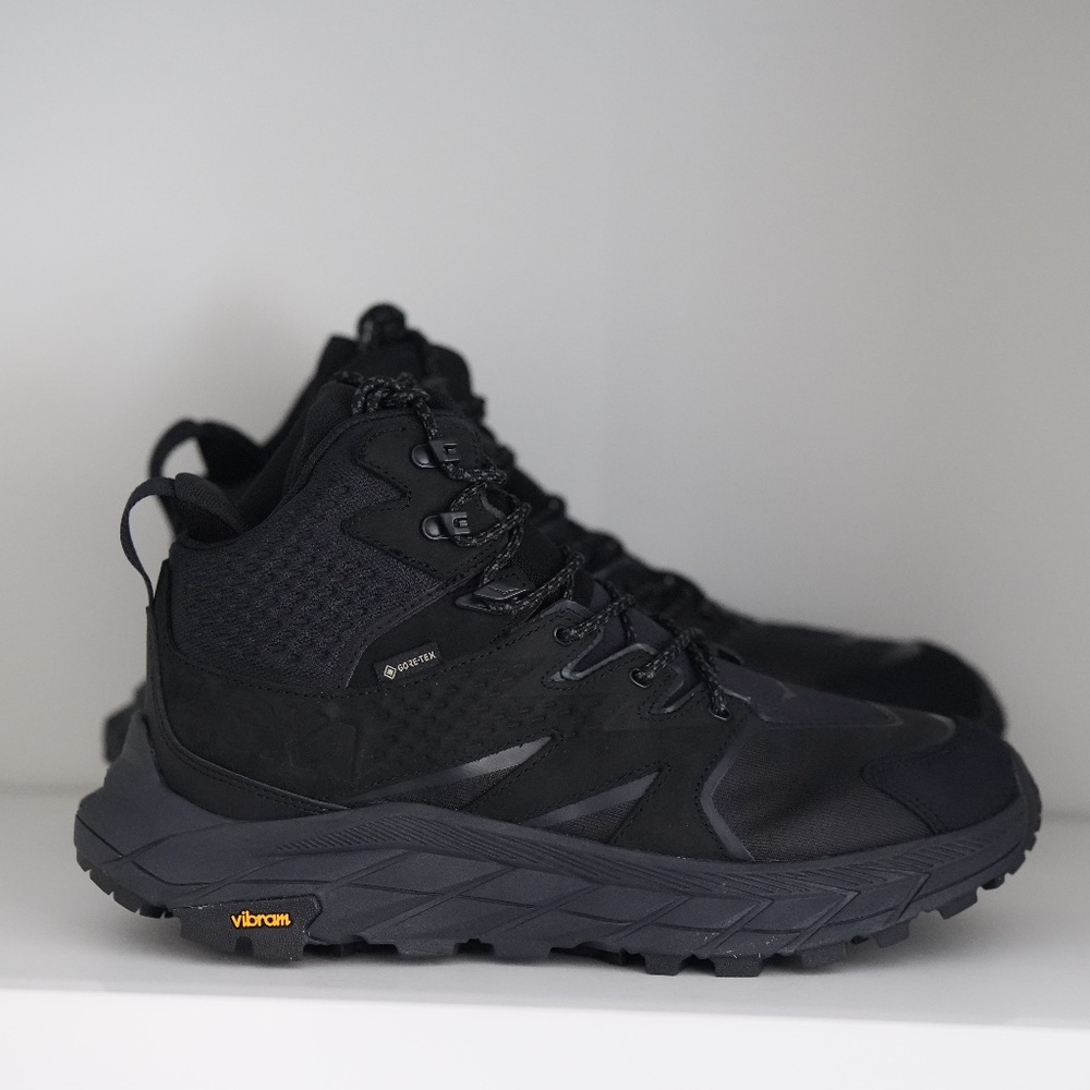 Hoka One One Anacapa Mid GTX Gore-Tex Vibram Black Hiking Shoes Boots Men